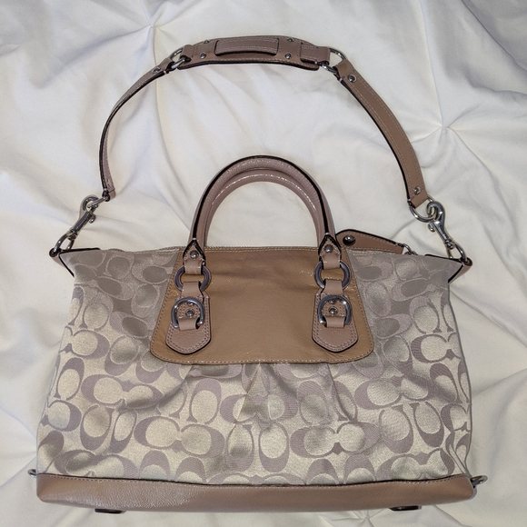 Coach Ashley Signature Sateen Satchel Bag - Picture 4 of 16